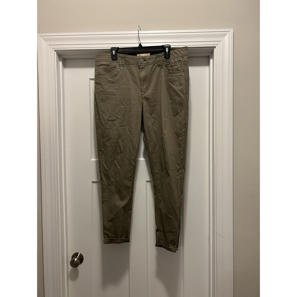 Democracy Pants Womens Size 16 Ab Technology Stretch Mid Rise Tapered Green - Picture 1 of 4